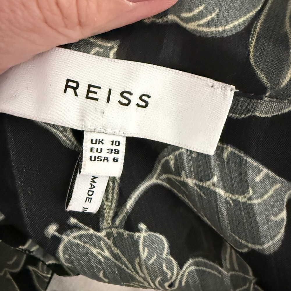 Reiss Black Floral Long Sleeve Dress - Picture 2 of 16